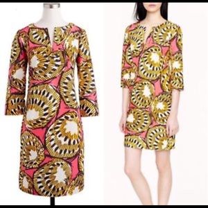 J.crew ratti electric yellow and pink kiwi tunic